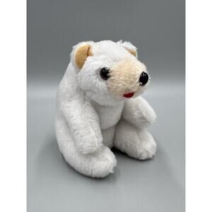 Vintage BJ Toy‎ Co White Sitting Polar Bear Plush Small 5” Stuffed Animal
